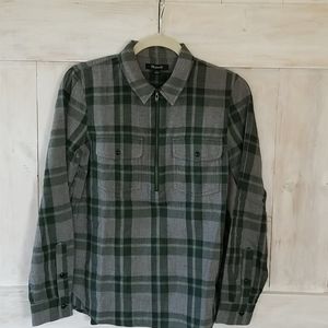 Madewell Flannel Zip-Front Popover Shirt N…